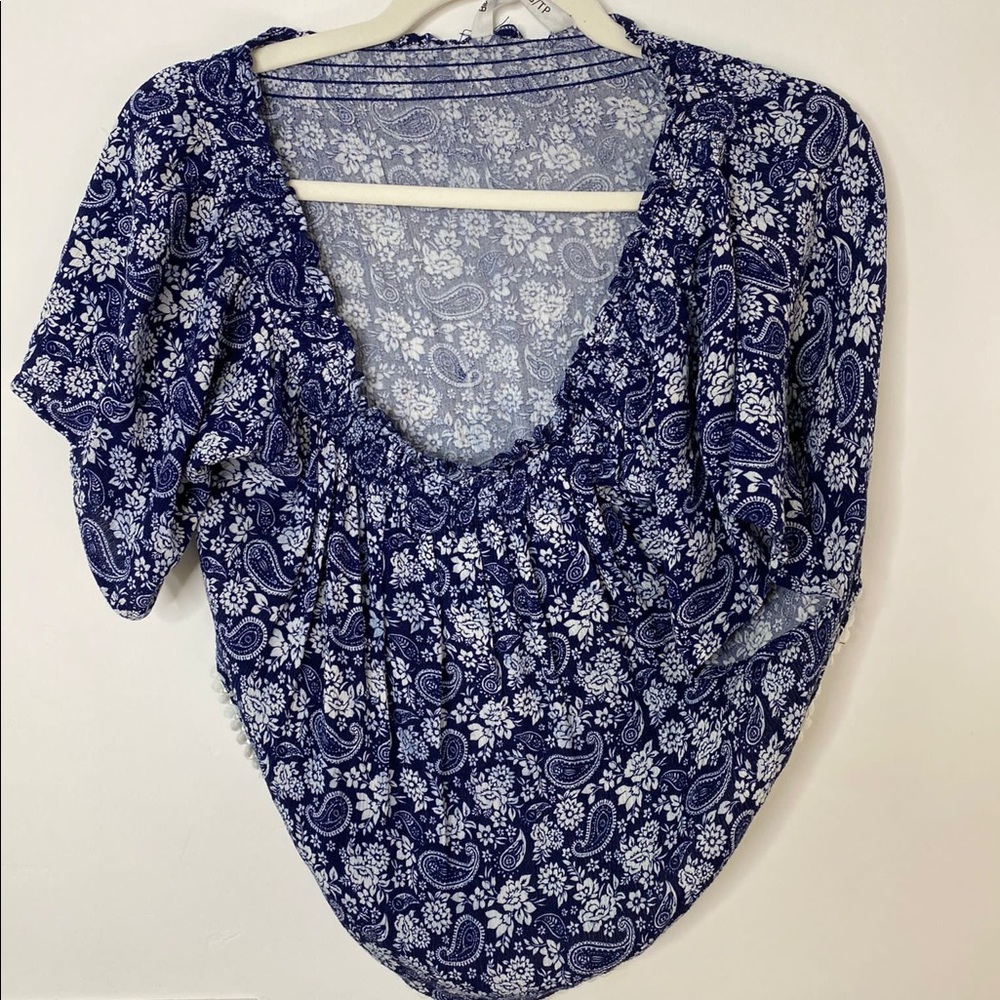 Blue crop top XS